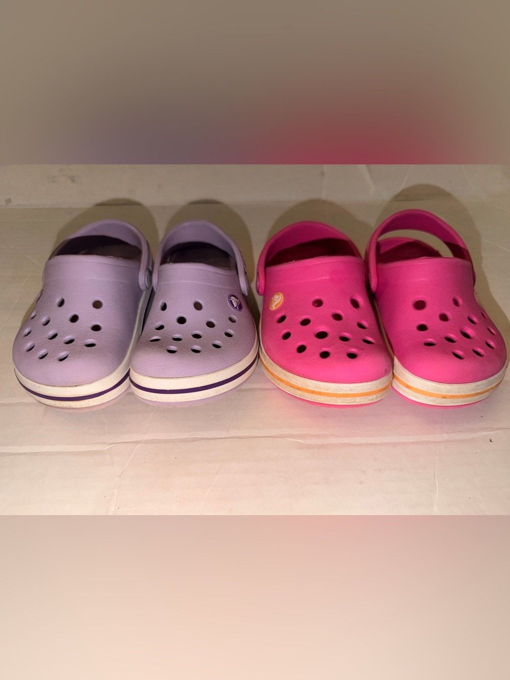 CROCS Classic Clog Bundle Girls C6 | Pink & Lavender | Toddler Size 6 | 2 Pairs - Picture 2 of 5